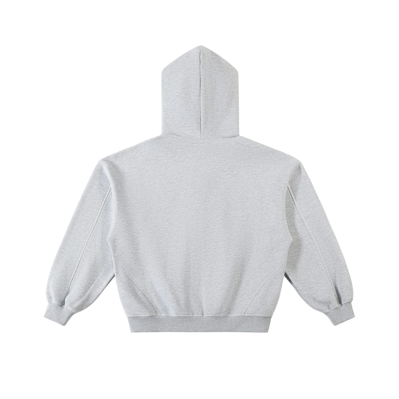 Contrast-Stitched Boxy Fleece Zip Hoodie SET