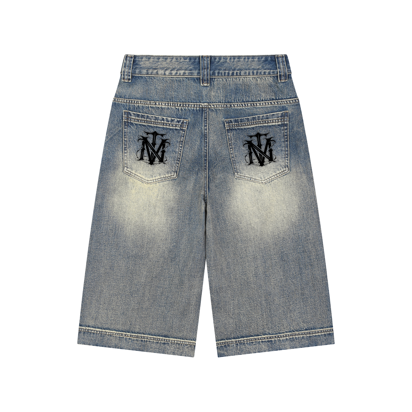 Vintage Wash Baggy Denim Shorts