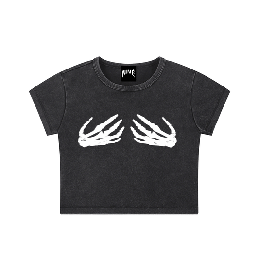 Skeleton Hands Crop Top