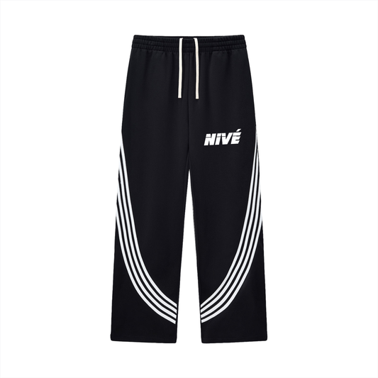 Curved Stripe Straight Sweatpants