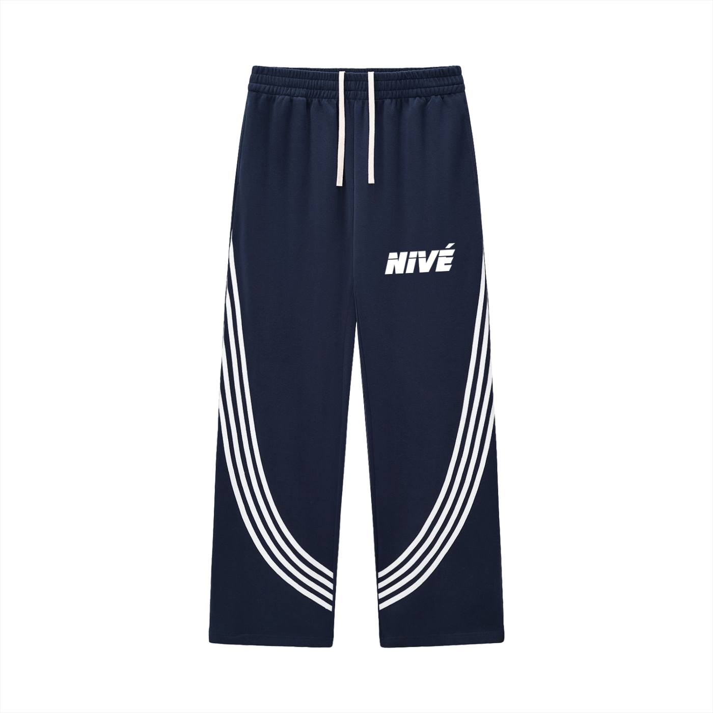 Curved Stripe Straight Sweatpants