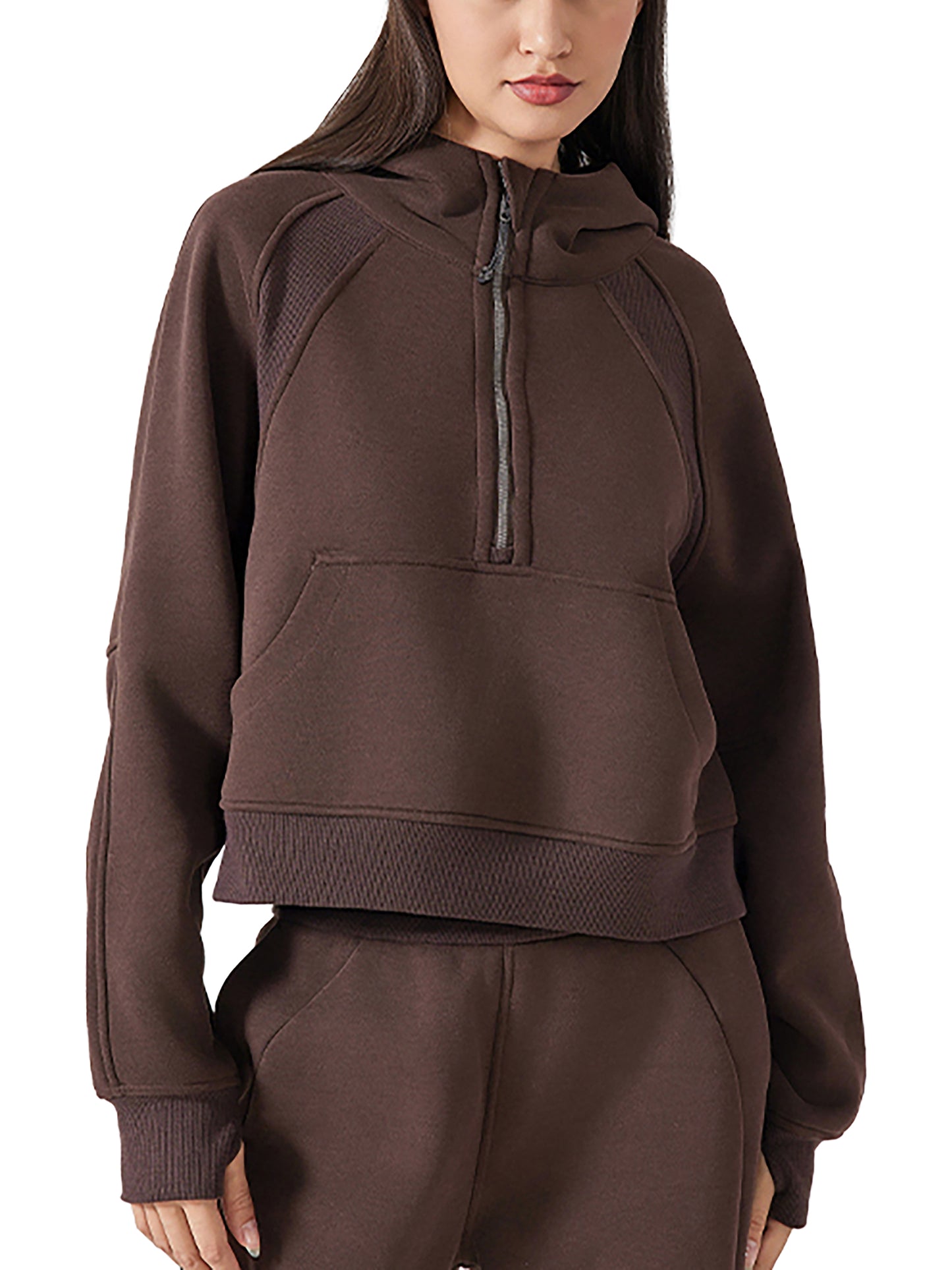 NIVÉ ATHLETICS Cropped Half-Zip Hoodie