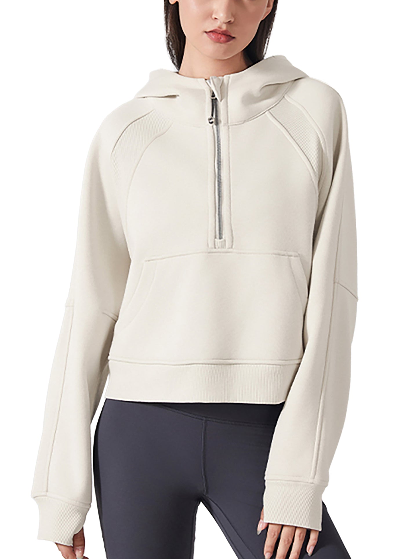 NIVÉ ATHLETICS Cropped Half-Zip Hoodie