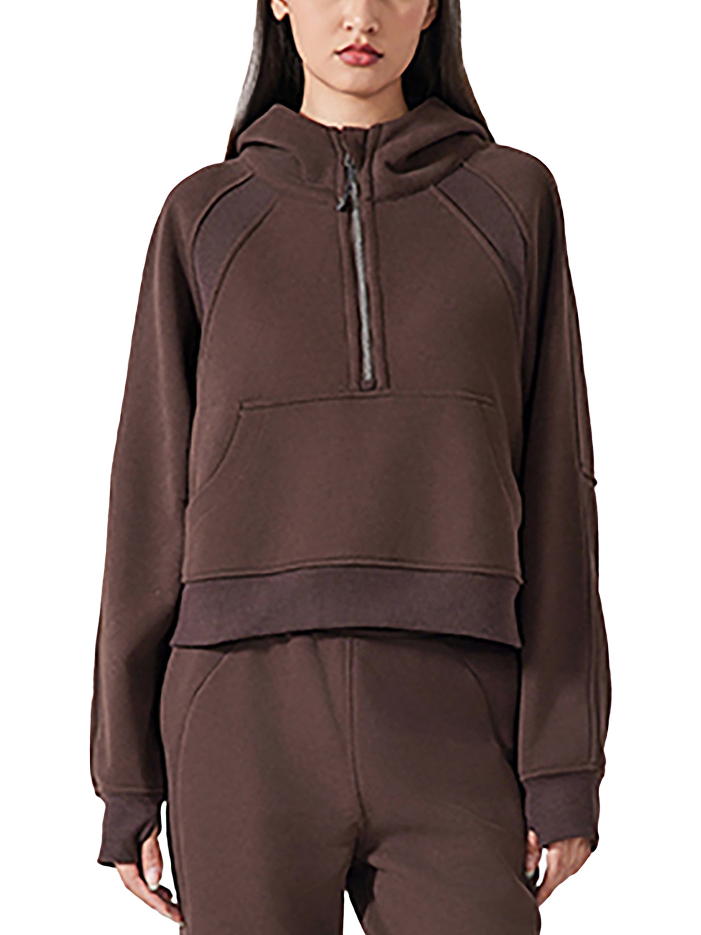 NIVÉ ATHLETICS Cropped Half-Zip Hoodie