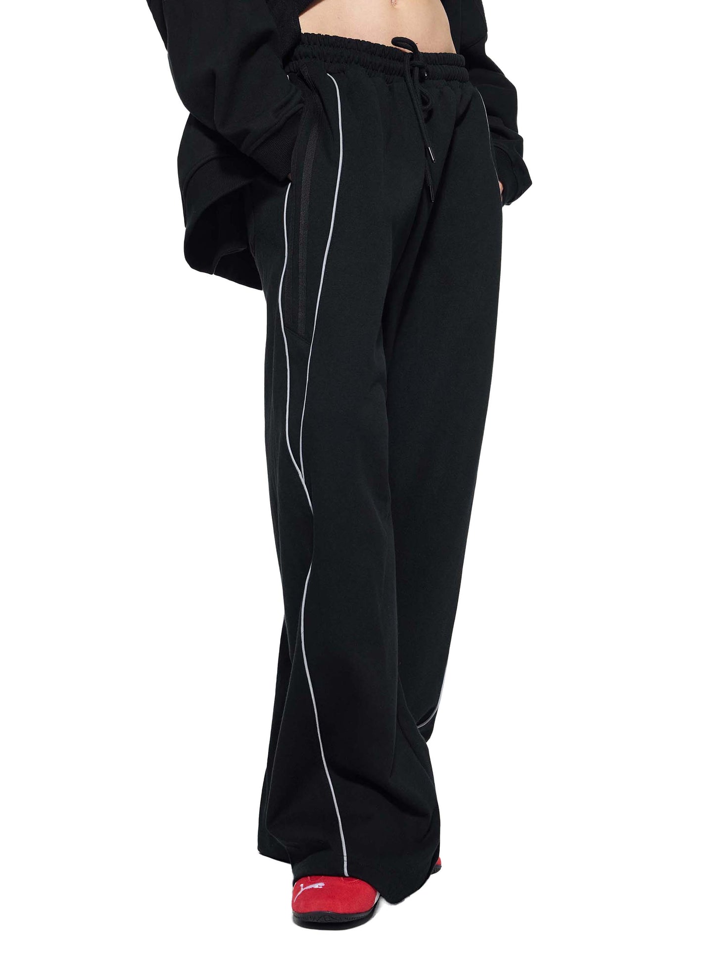 Reflection Striped Straight-Leg Sweatpants SET