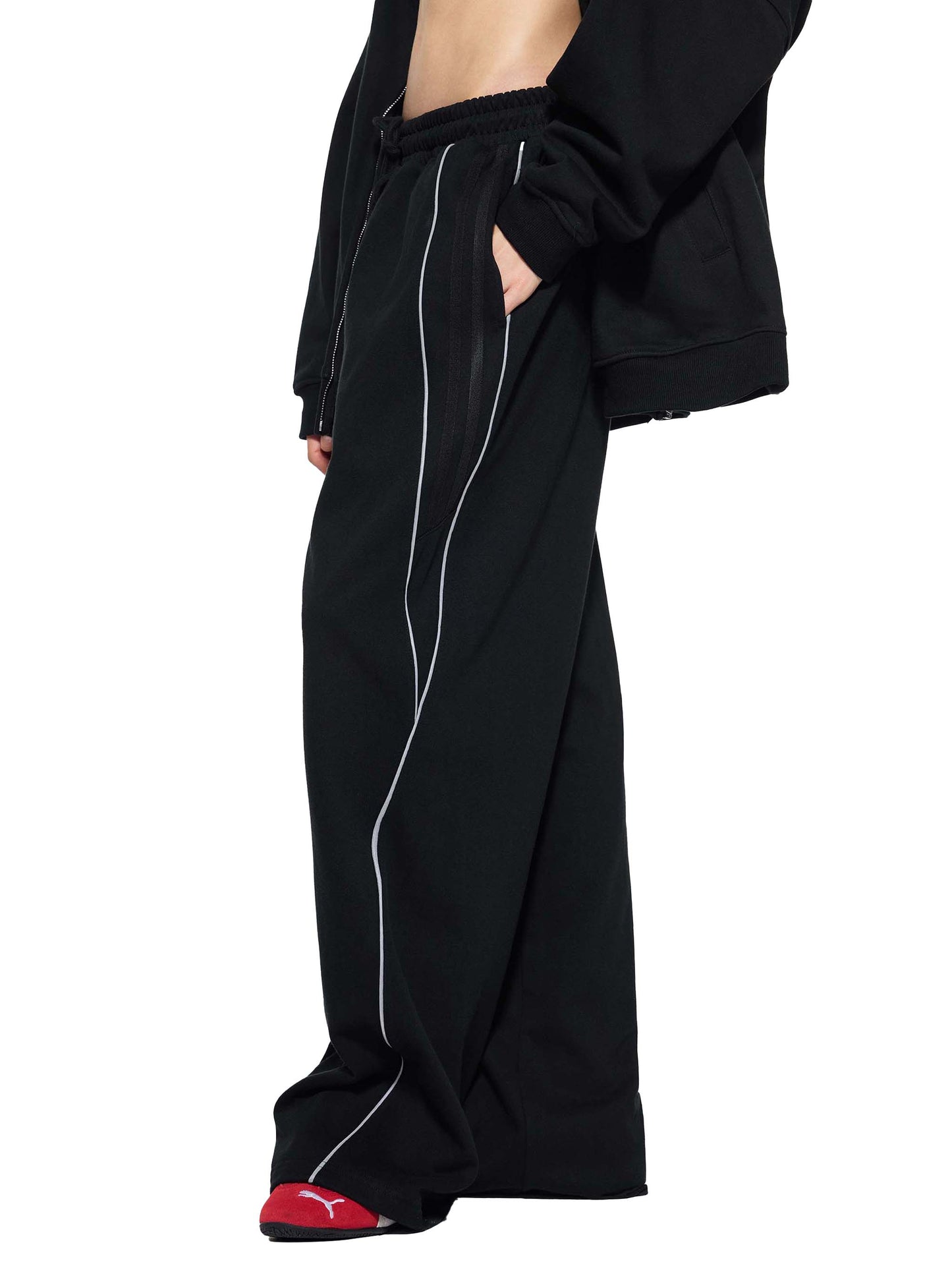 Reflection Striped Straight-Leg Sweatpants SET