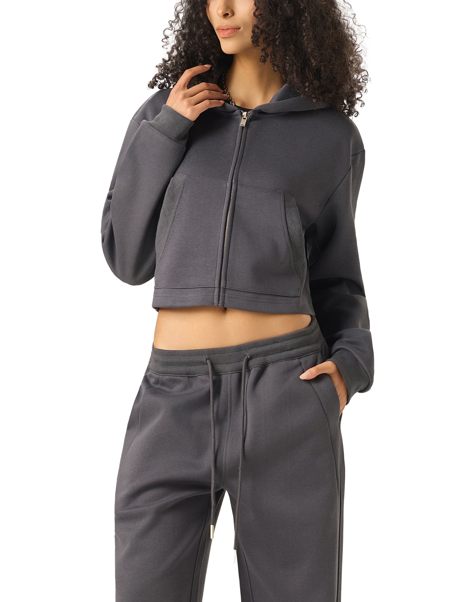NIVÉ Doll Cropped Zip-Up Hoodie SET
