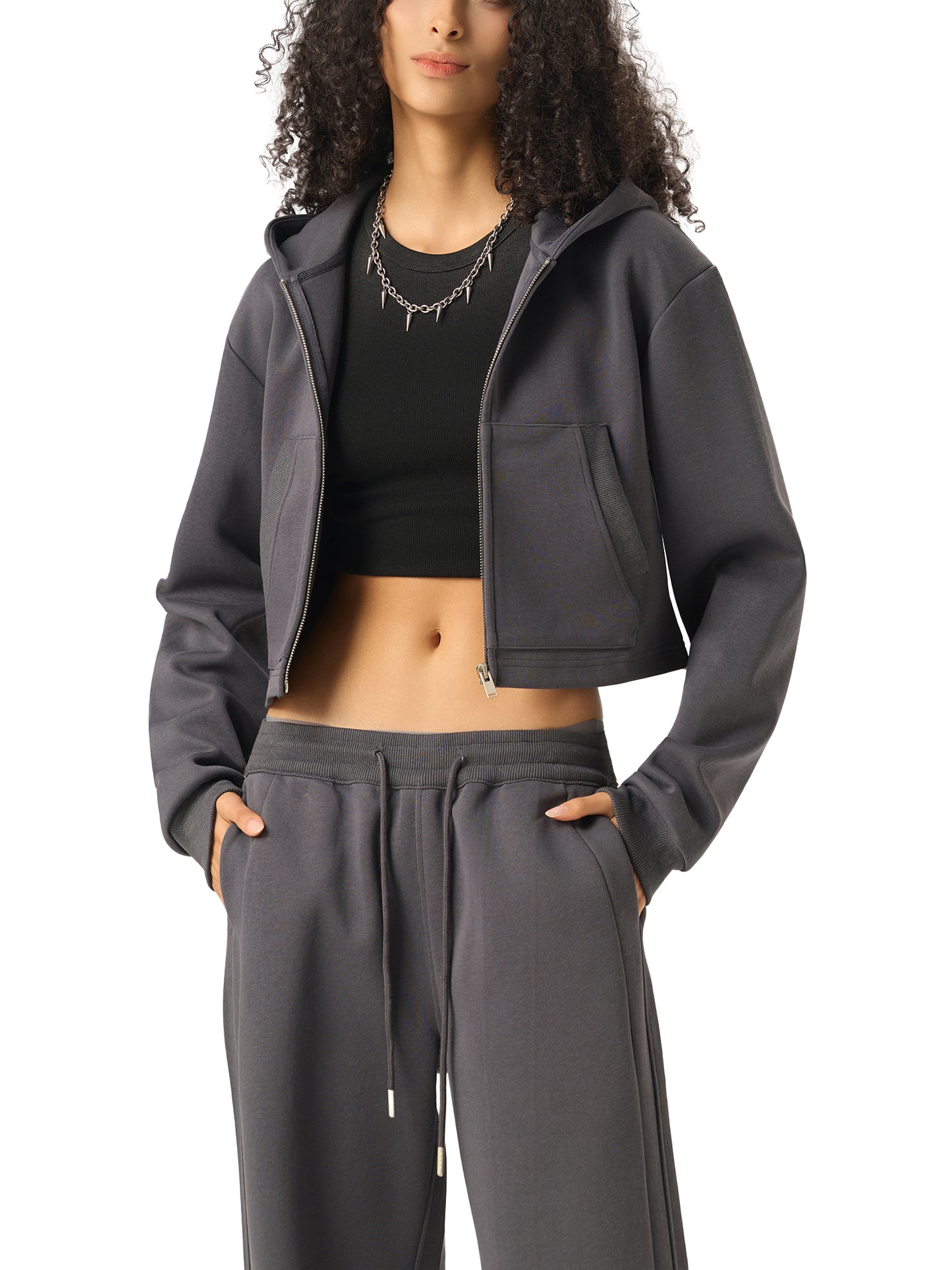 NIVÉ Doll Cropped Zip-Up Hoodie SET