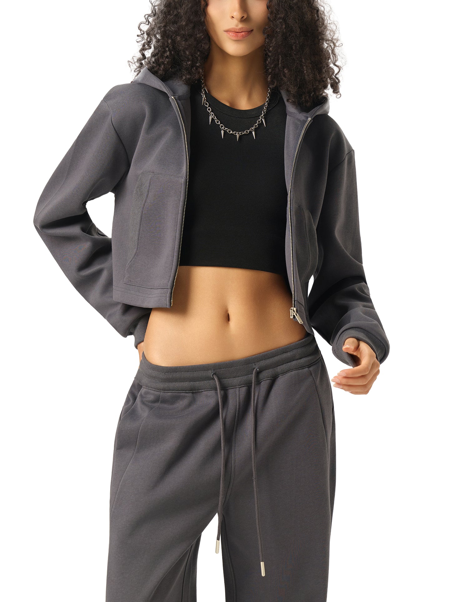 NIVÉ Doll Cropped Zip-Up Hoodie SET