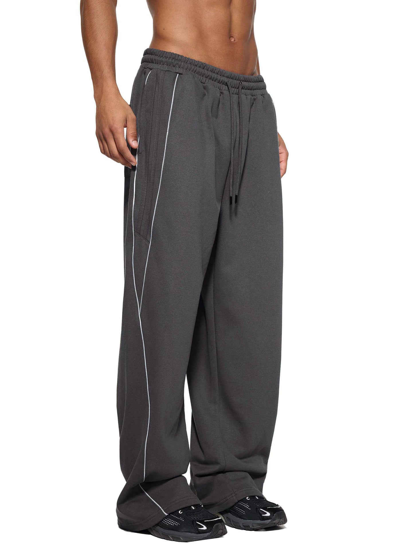 Reflection Striped Straight-Leg Sweatpants SET