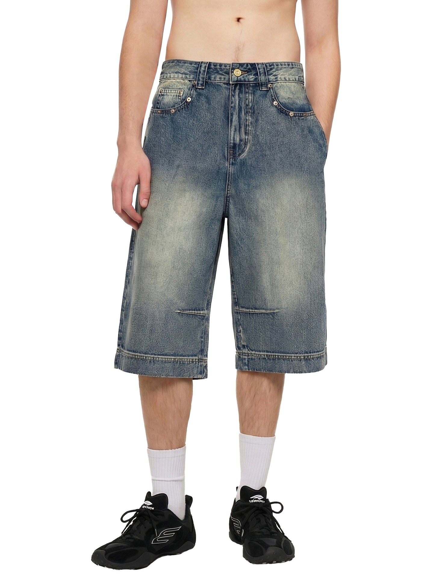NV QUAD LOGO Baggy Denim Shorts