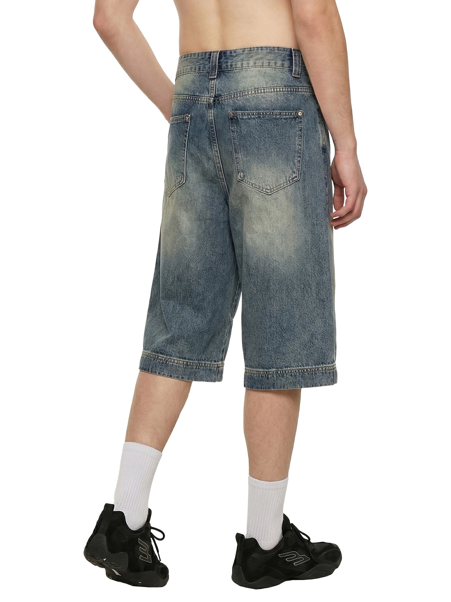 NV QUAD LOGO Baggy Denim Shorts