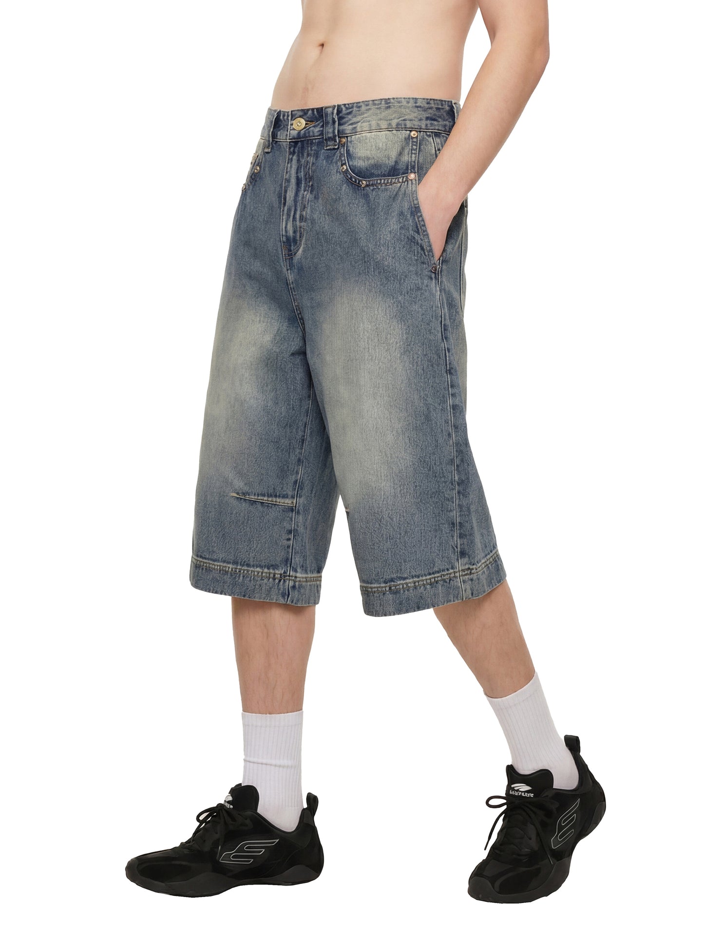 NV QUAD LOGO Baggy Denim Shorts