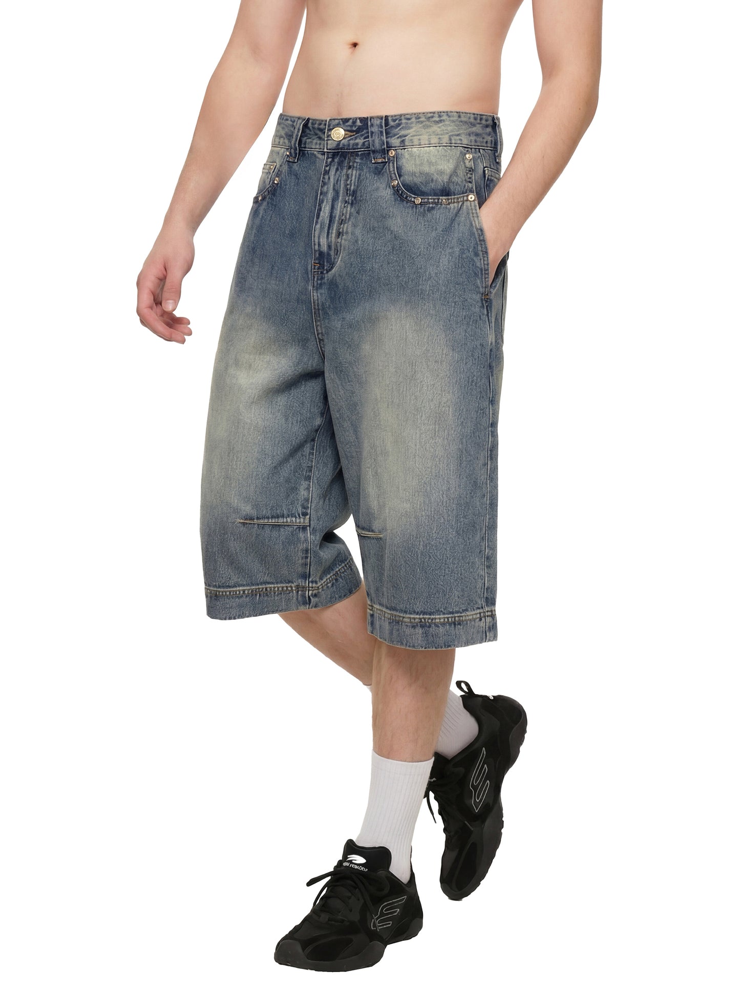 NV QUAD LOGO Baggy Denim Shorts